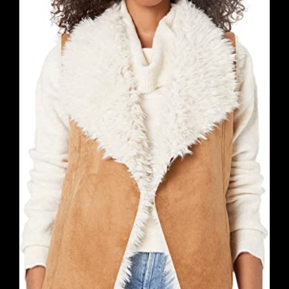Haley Boutique Faux Suede Sherpa Vest Med